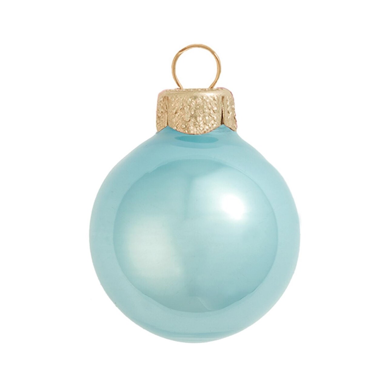 Whitehurst Large Pearl Finish Glass Christmas Ball Ornaments - 6" (150mm) - Baby Blue -2ct